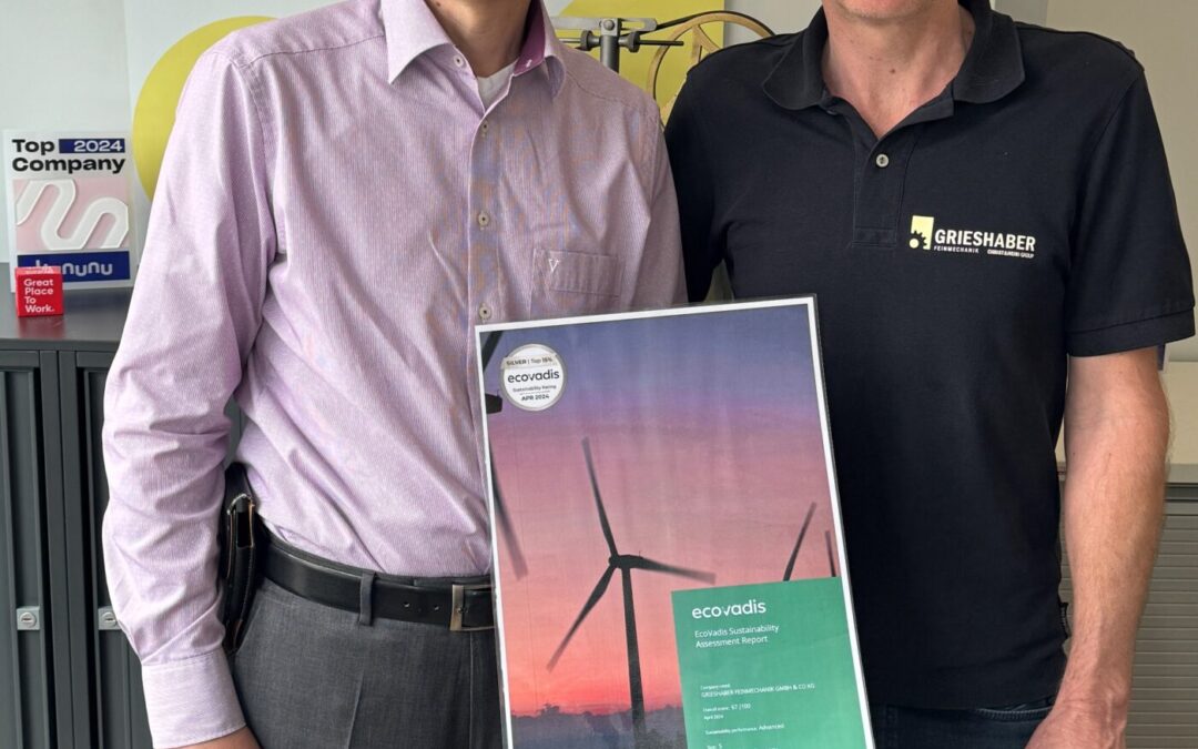 Grieshaber achieves EcoVadis certification for sustainability with top rating